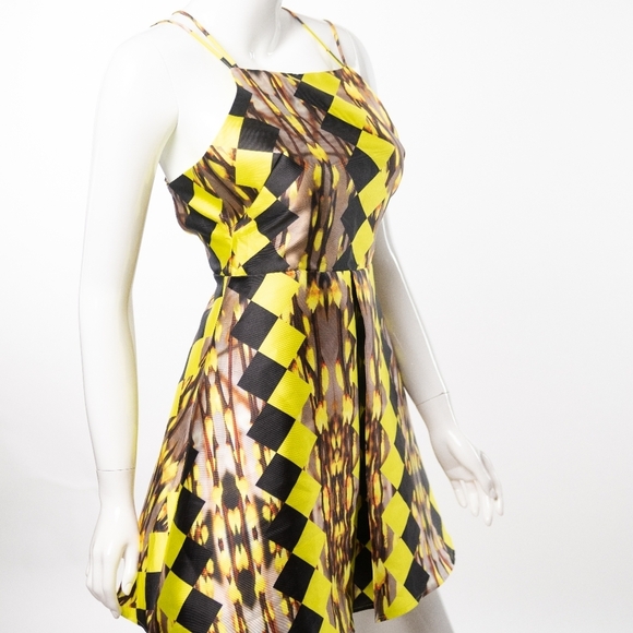 INTRIGUE COUTURE Back Out Geometric Halter Swing Dress - Picture 10 of 11